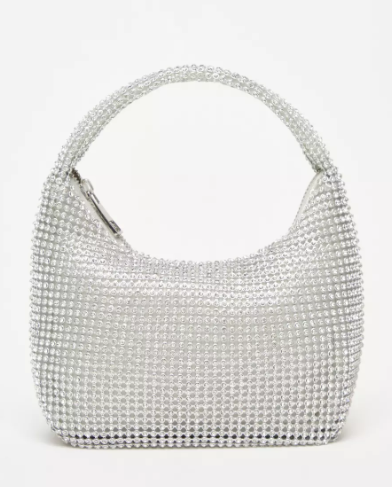 Silver Embellished Mini Bag